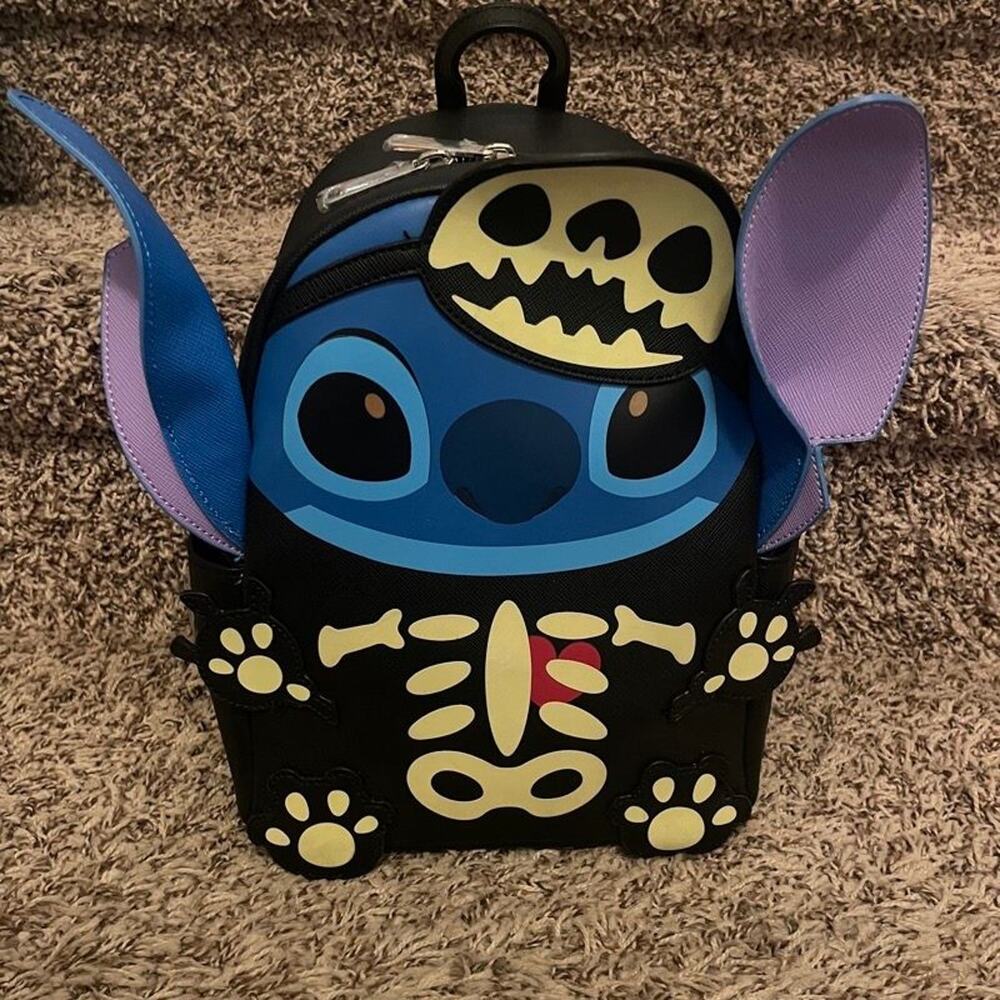 Disney Her Universe Stitch Skeleton Mini Backpack Halloween Glow NWT Lilo & Stit